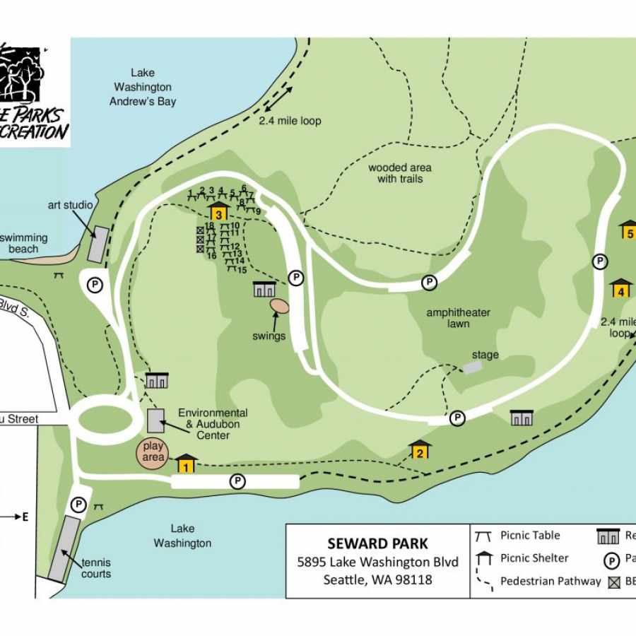 Seward Park Trail and Activity Map